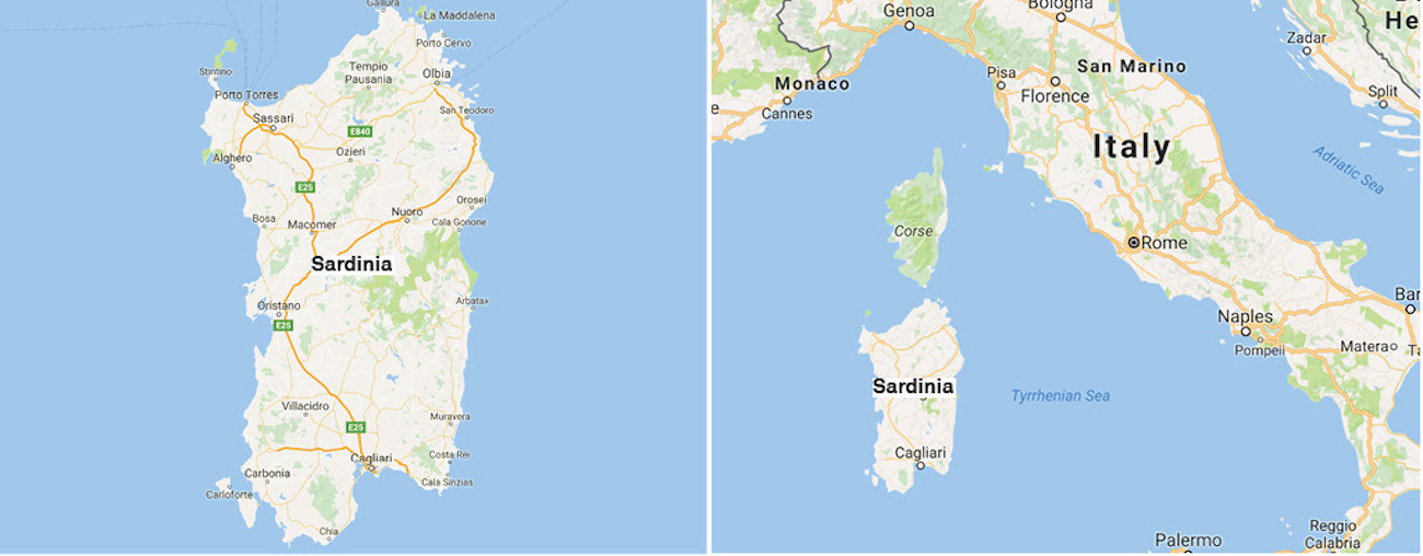Sardinia Map Sardinia Map