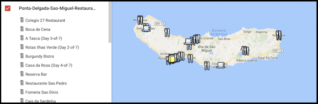 Ponta Delgada Sao Miguel Restaurants Map Image 1024x336 